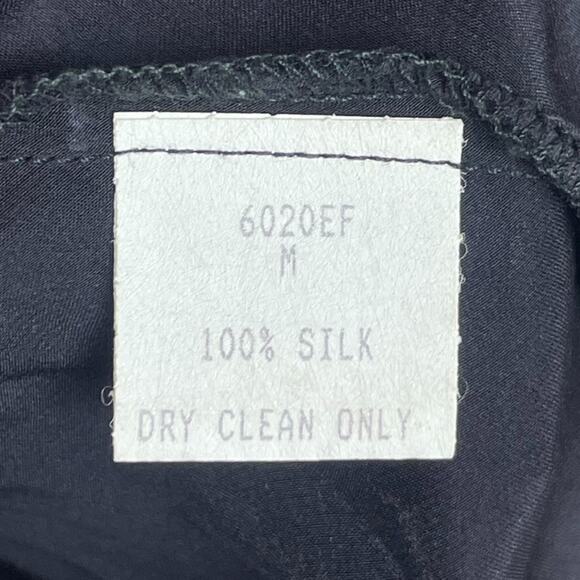 Tessuto Silk‎ Ruffle Neck Sleeveless Top M Whimsigoth Fairy Black Applique - Picture 5 of 6